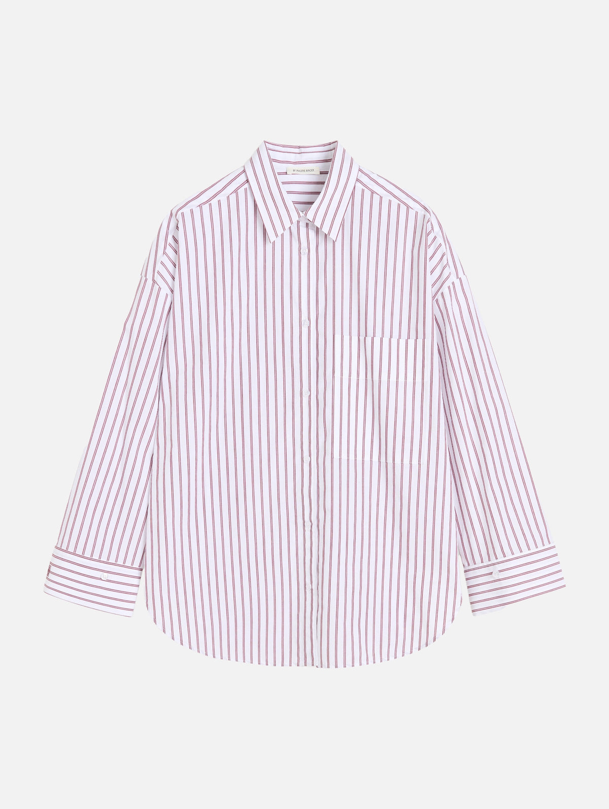 Derris Organic Cotton Shirt in Cabernet Stripe