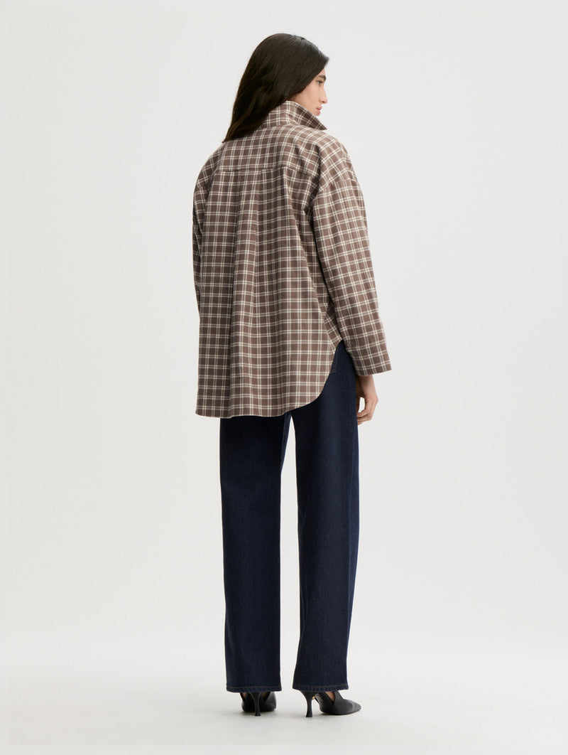 Derris Flannel Shirt in Fosil