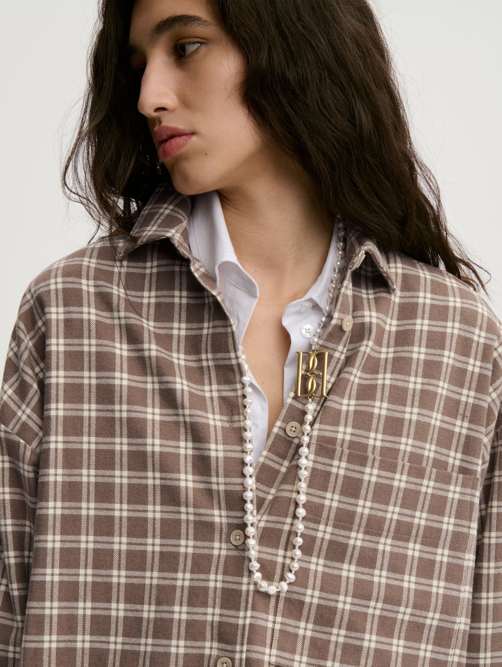 Derris Flannel Shirt in Fosil