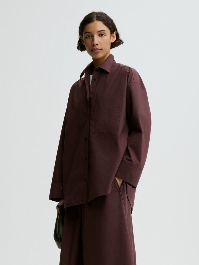 Derris Organic Cotton Shirt in Aubergine