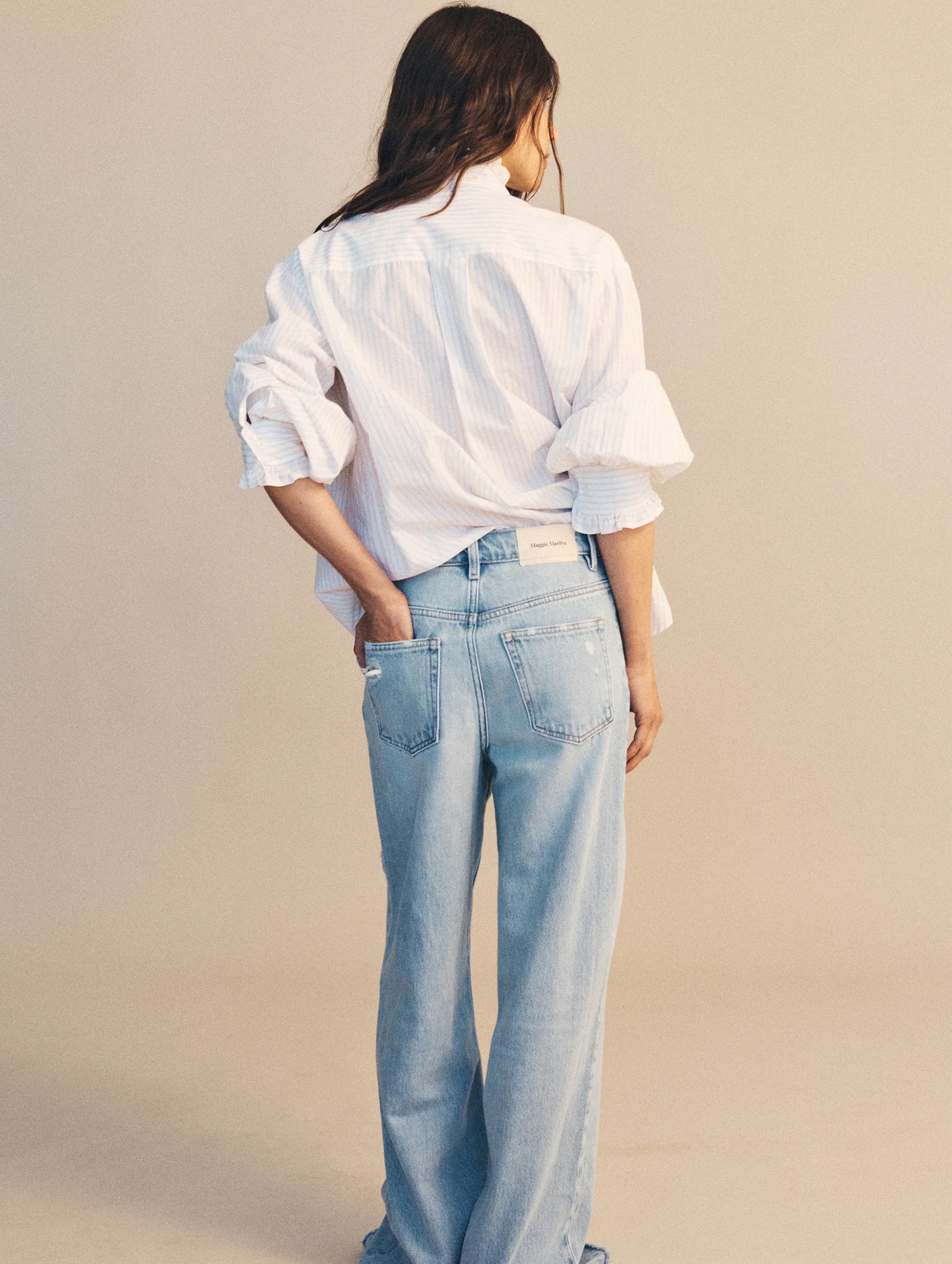 Don't Overthink It Shirt in Black Coffee and Ivory Stripe