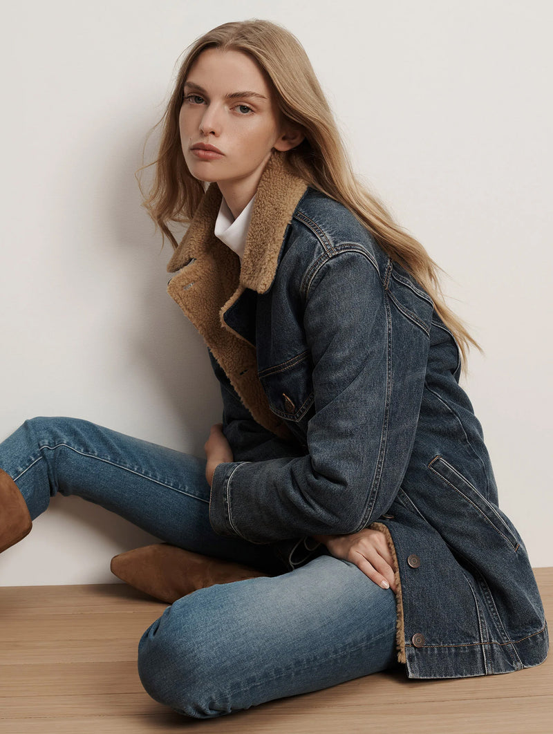 Donna Sherpa Denim Jacket in City Lights