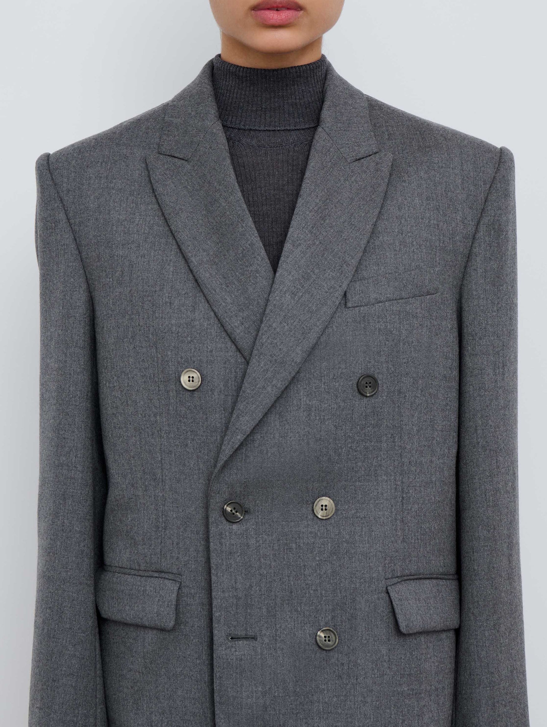 Double Breasted Blazer in Charcoal