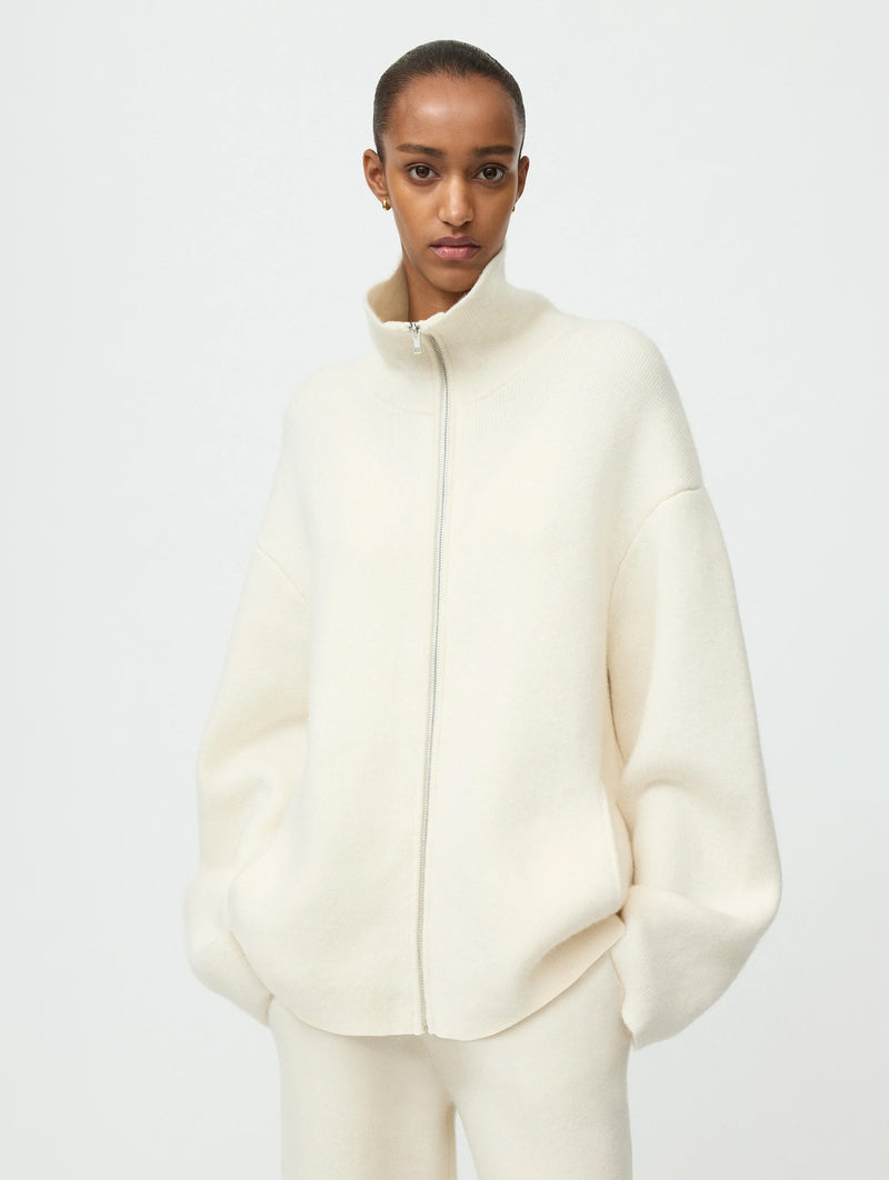 Double Knit Cardigan in Feather White