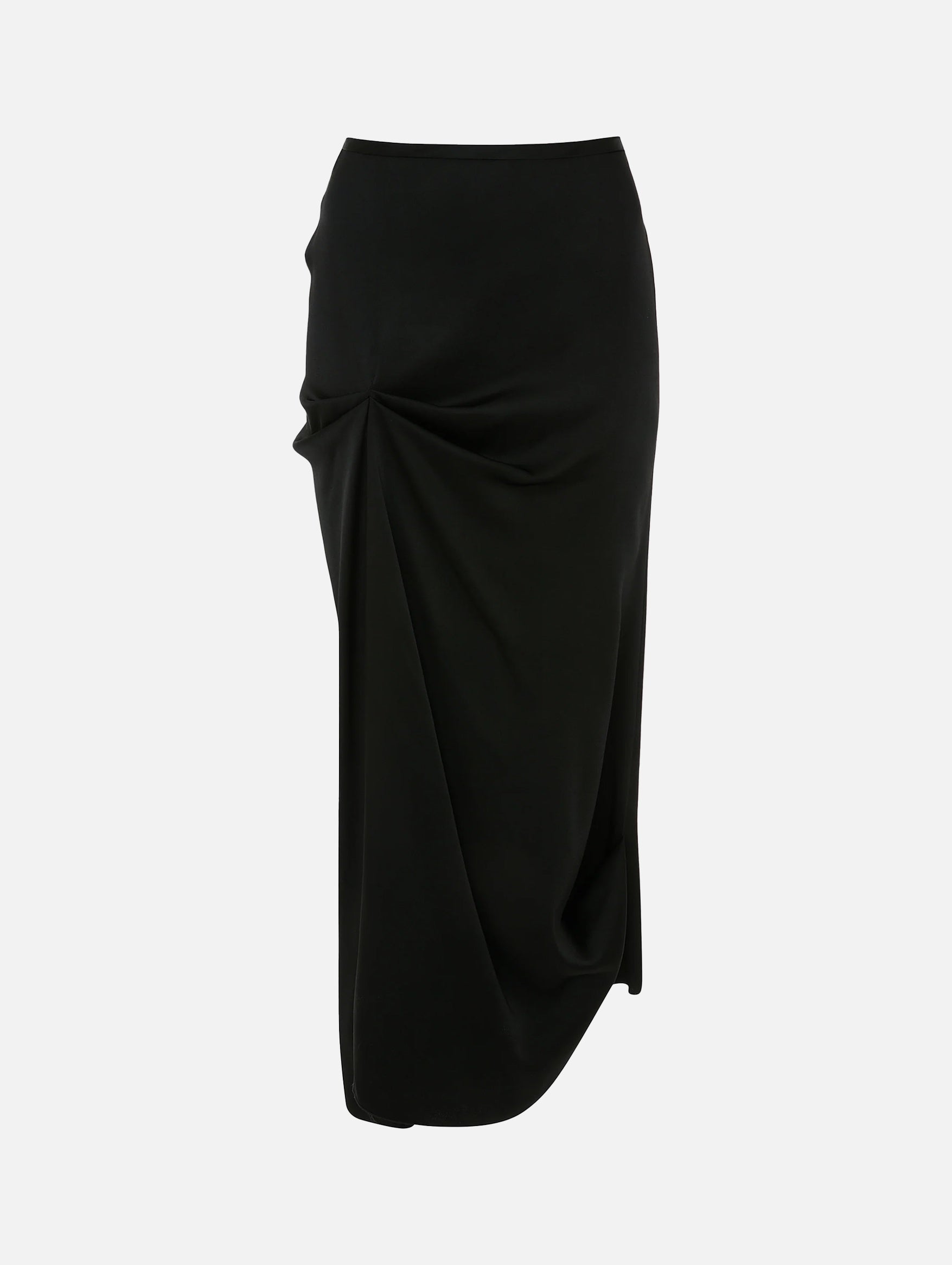 Draped Pleat Detail Skirt in Black