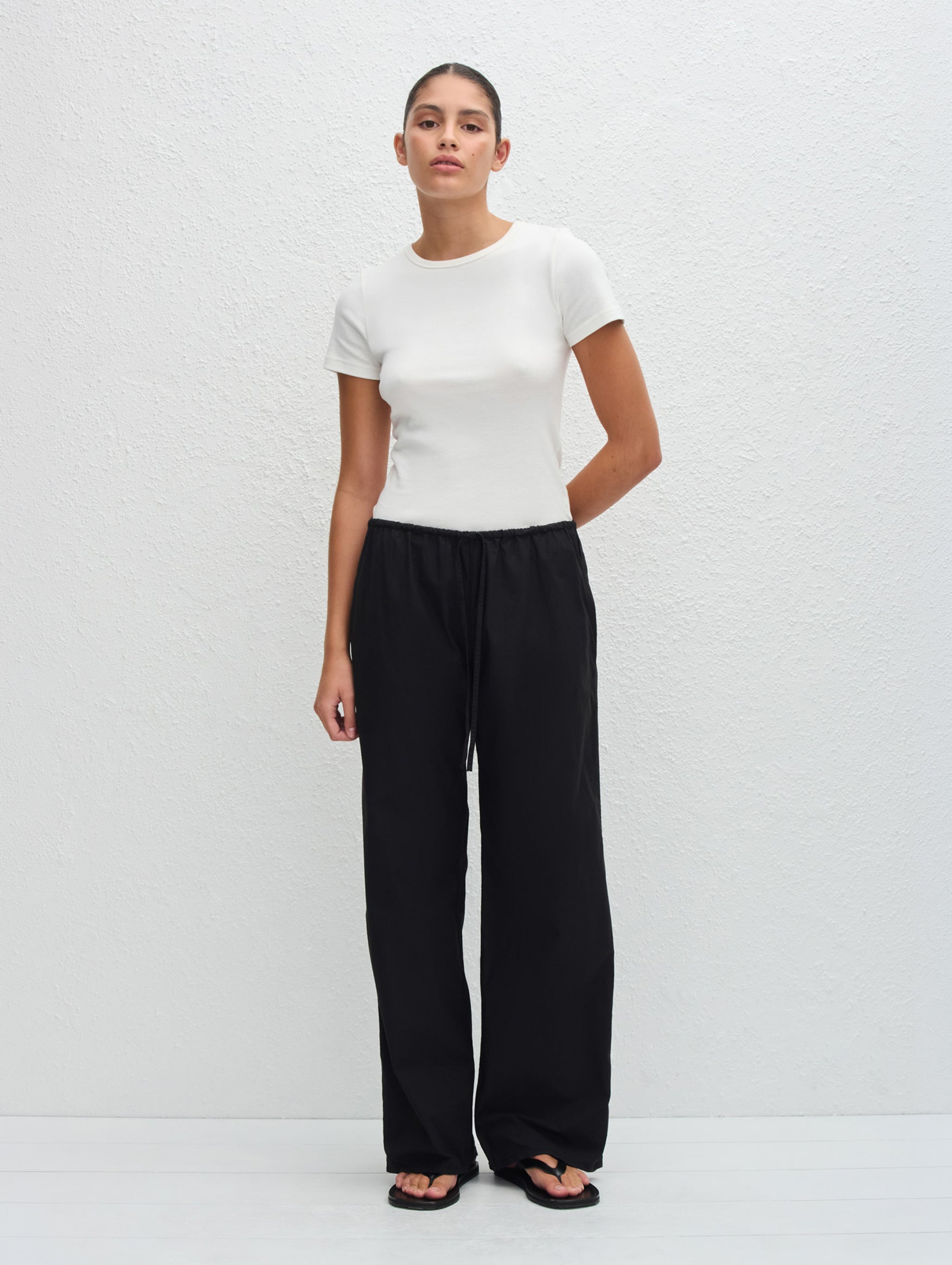Drawcord Pant in Black