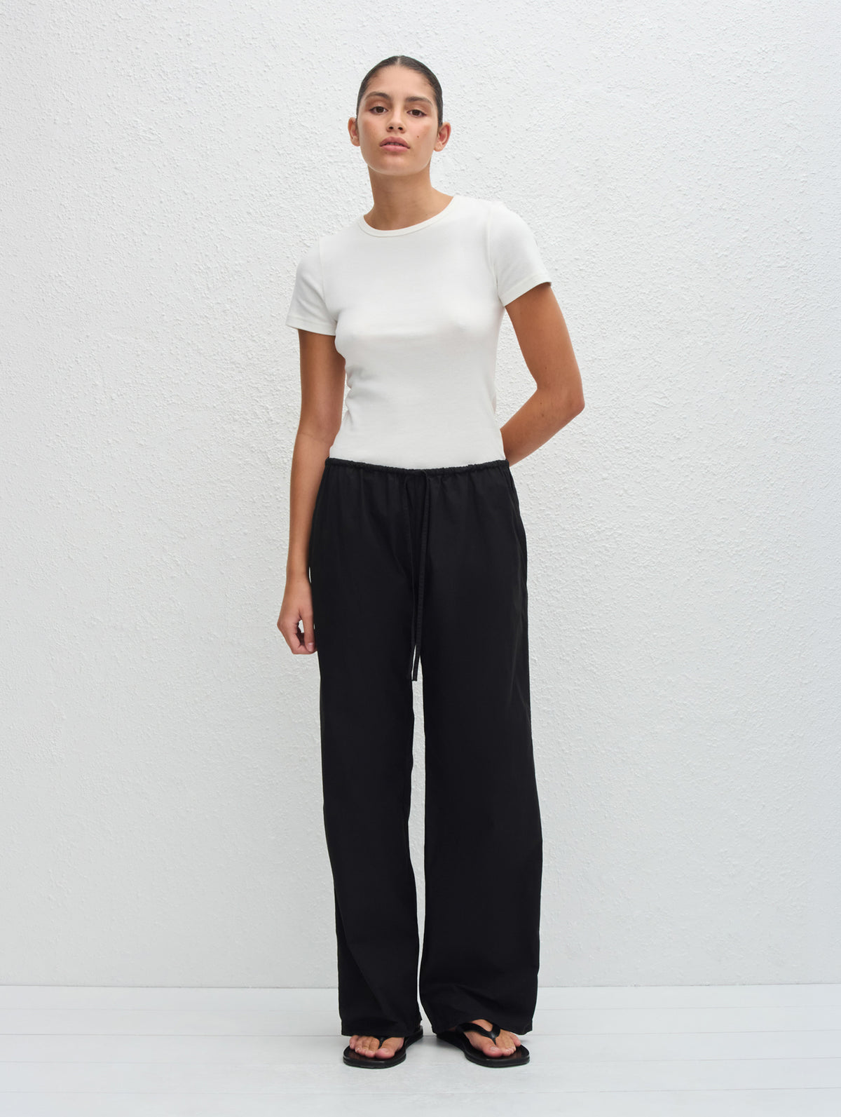 Drawcord Pant in Black