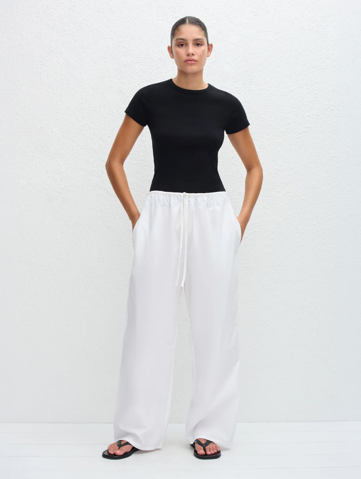 Drawcord Pant in White