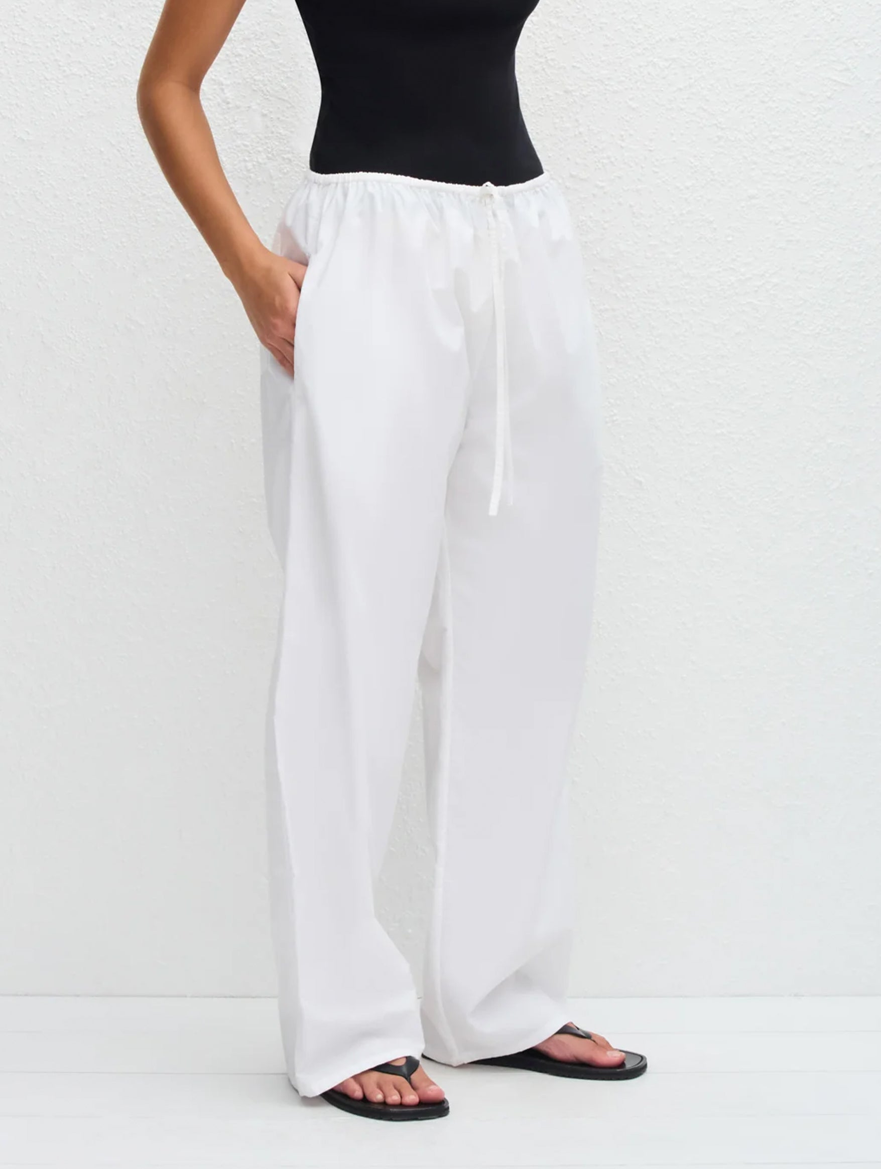 Drawcord Pant in White