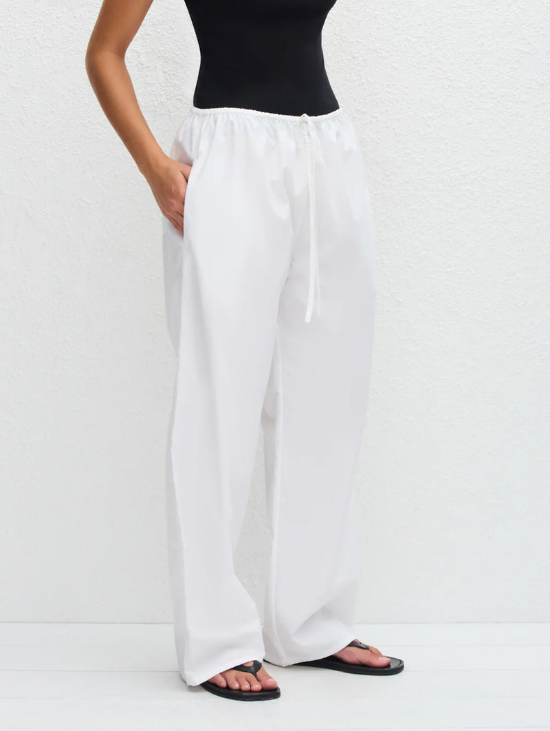 Drawcord Pant in White