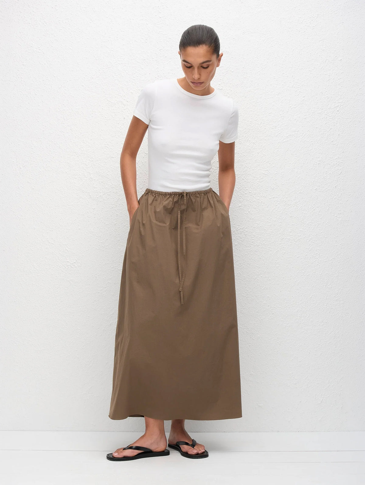 Drawcord Skirt in Birch