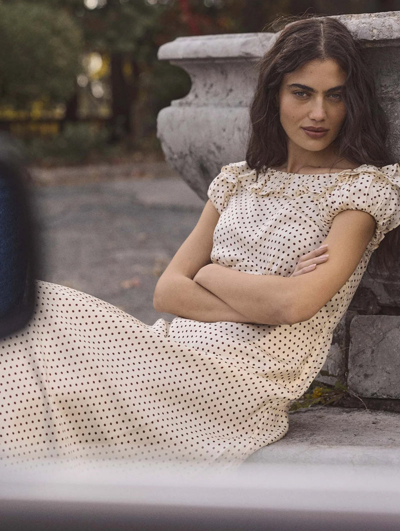 Emerence Dress in Crème Portia Dot