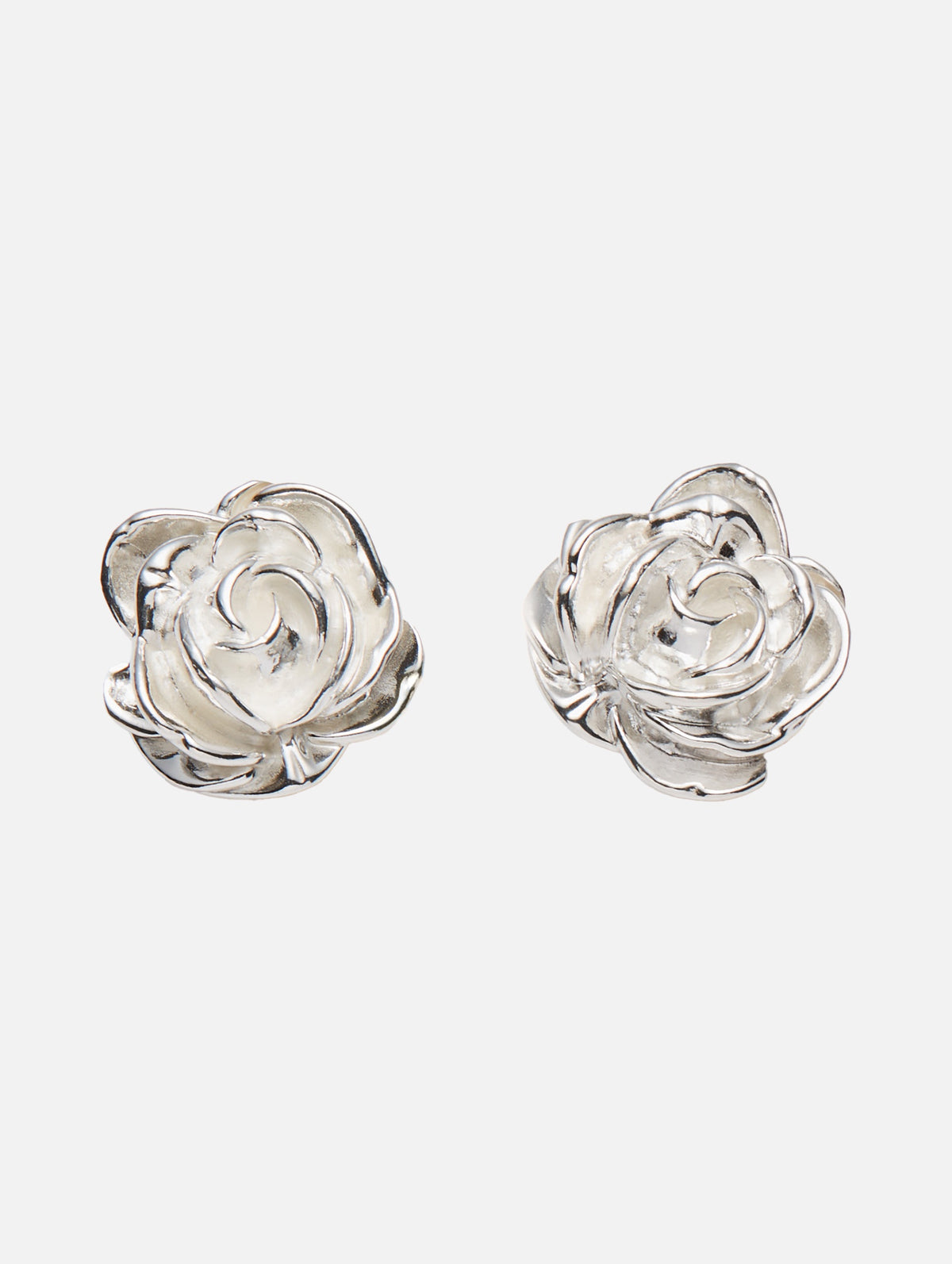 Rose Earrings in Silver