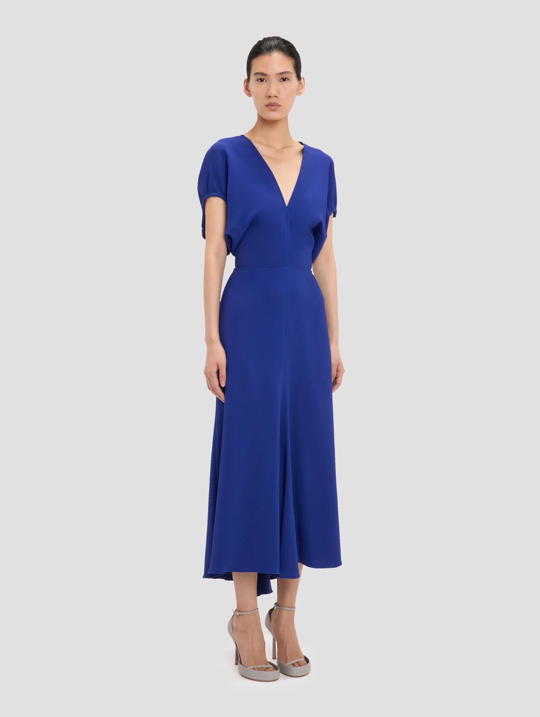 Edith Midi Dress in Bright Indigo