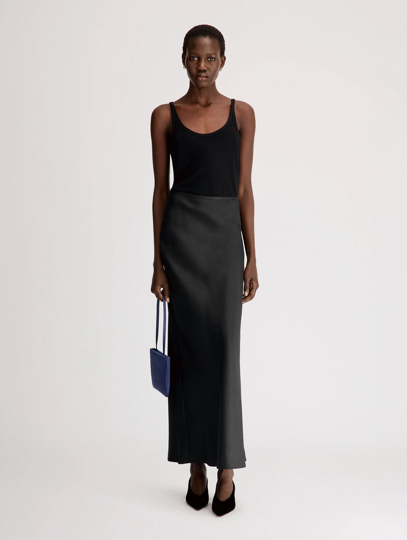 Eli A-Line Maxi Skirt in Black