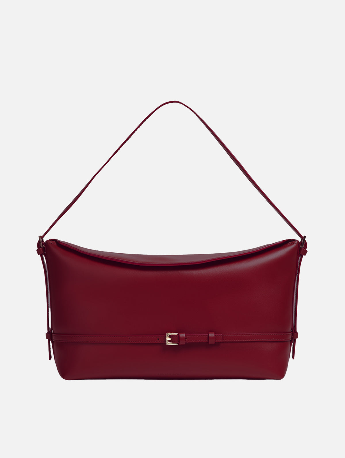 Elle Leather Shoulder Bag in Burgundy