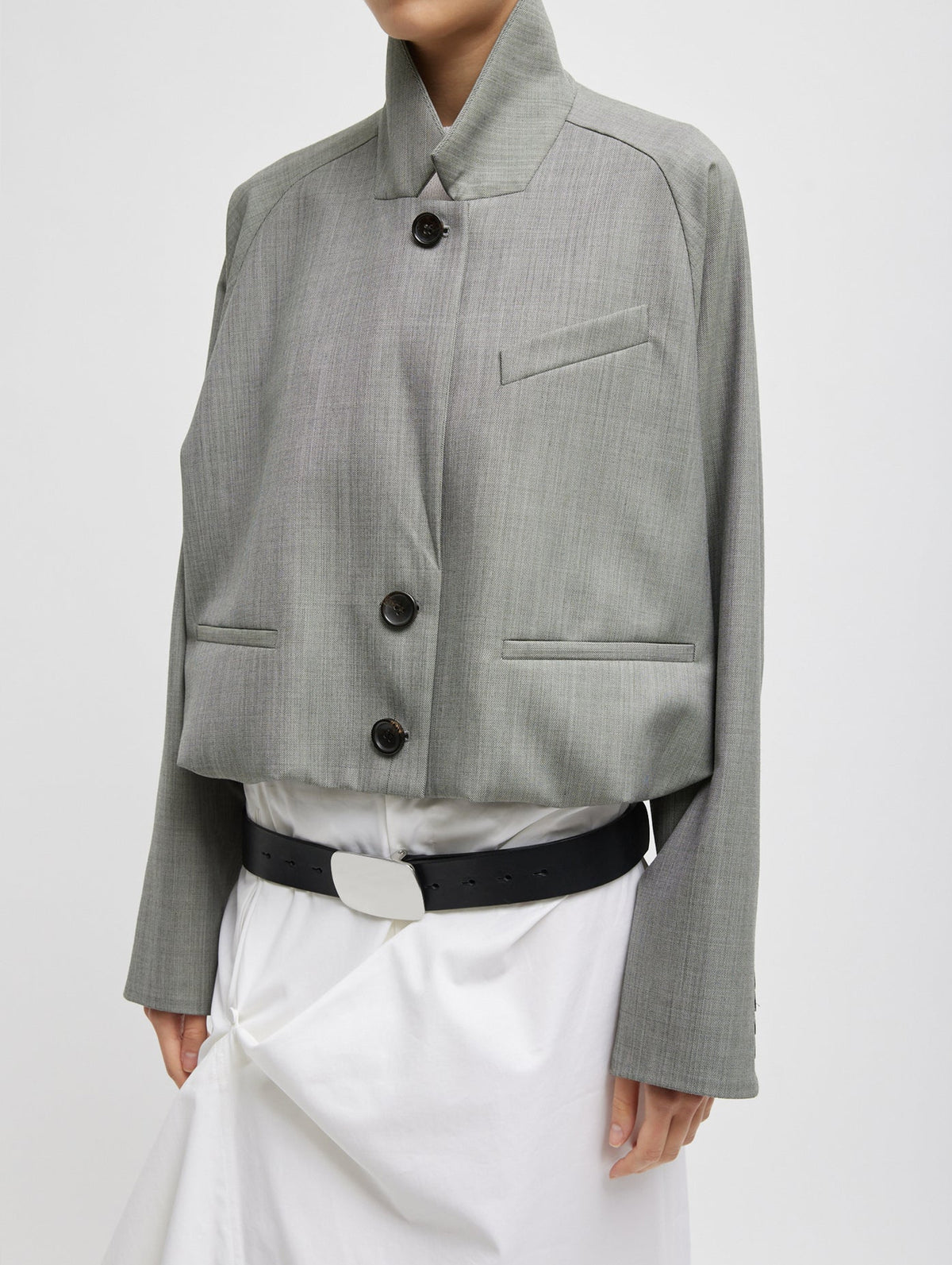 Ellis Suiting Raglan Sleeve Blazer in Light Green