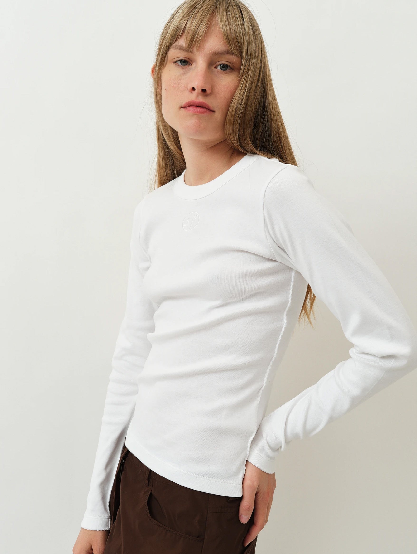 Eloise Long Sleeve Tee in White