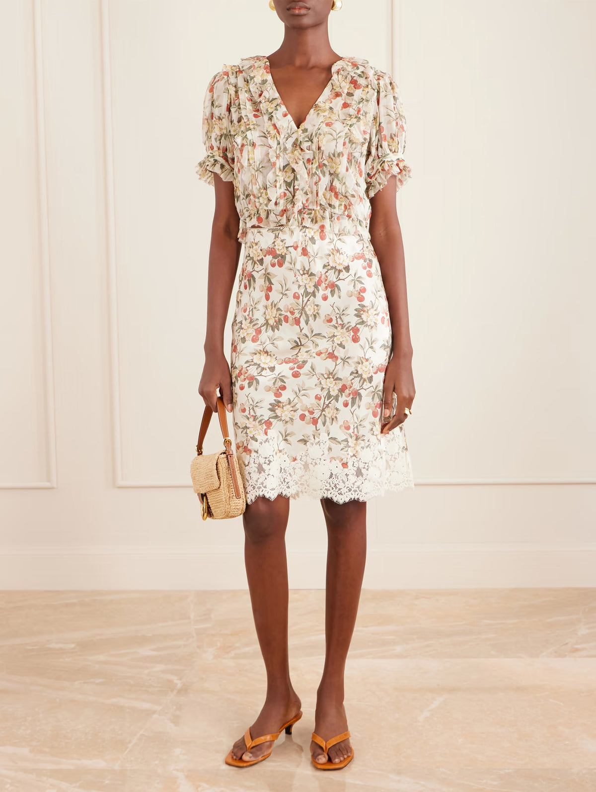 Elowette Skirt in Cerise Et Fleur