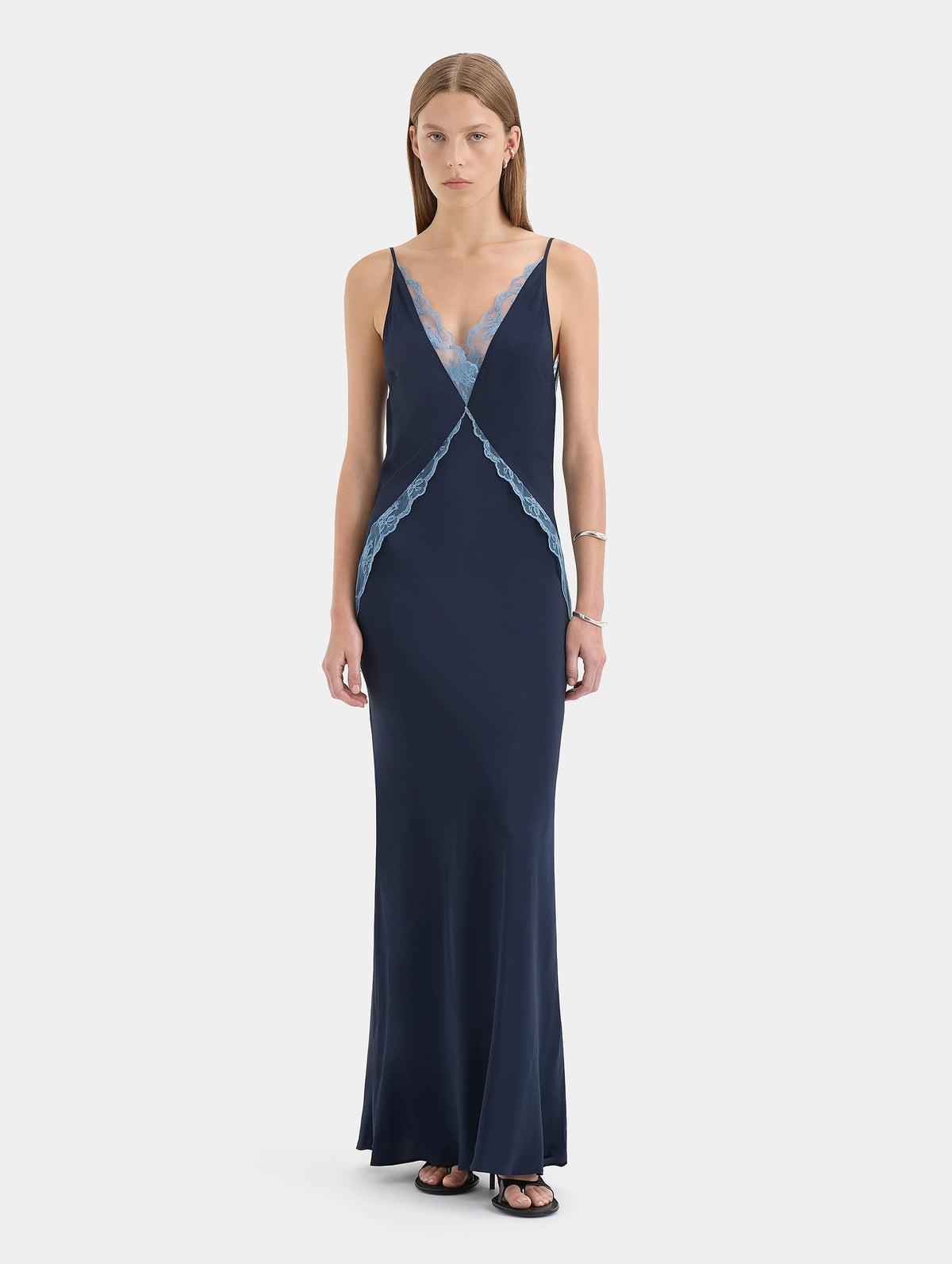 Elsie Lace Gown in Navy
