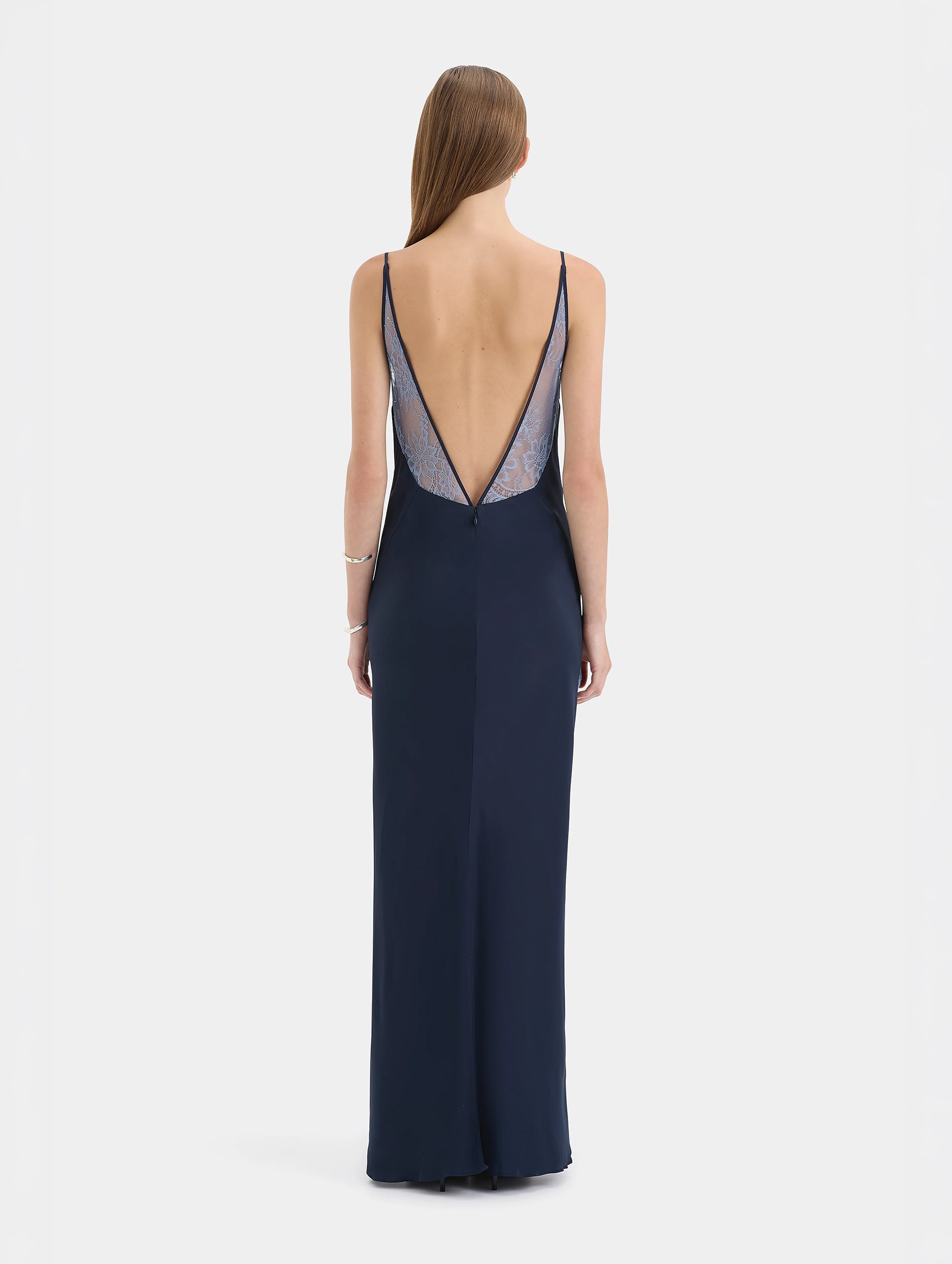 Elsie Lace Gown in Navy