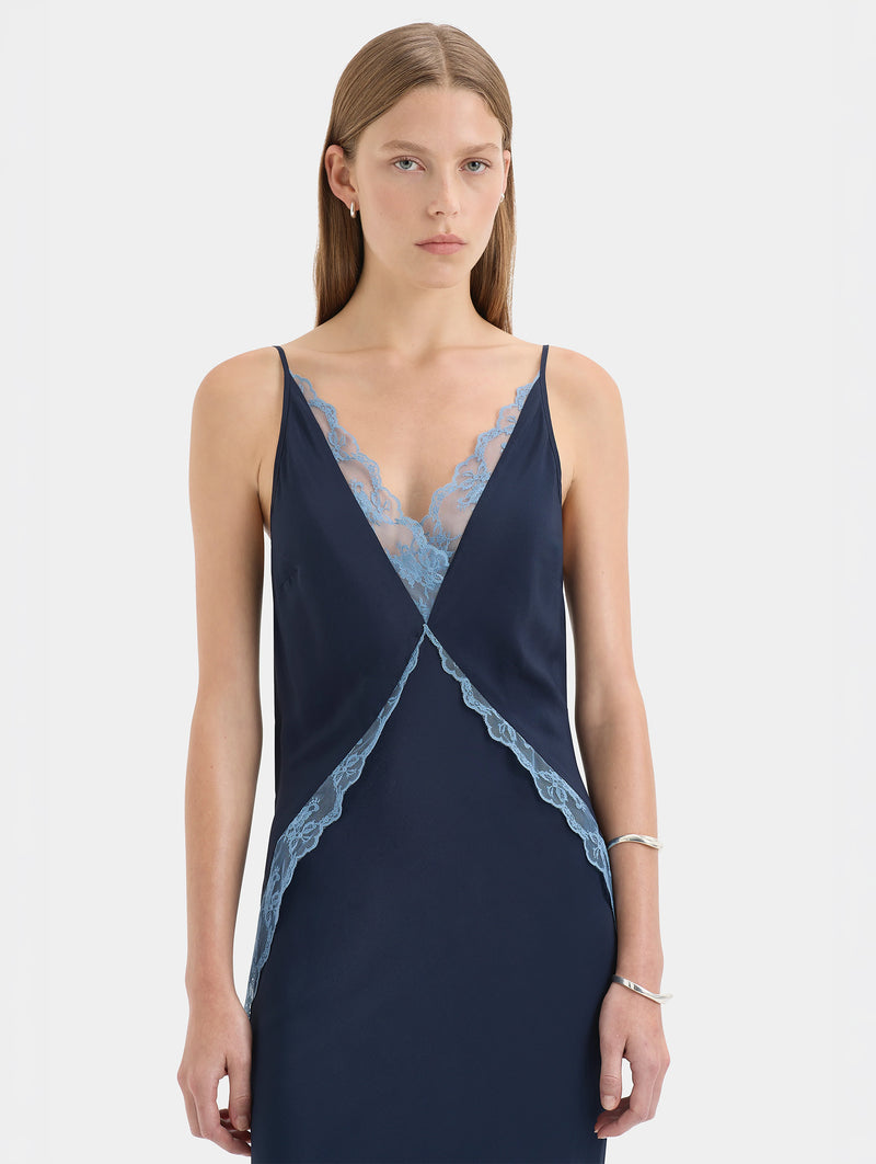Elsie Lace Gown in Navy
