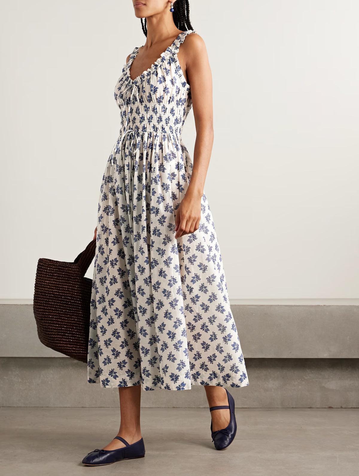 Emmaretta Dress in Creme Pomegranate Bloom