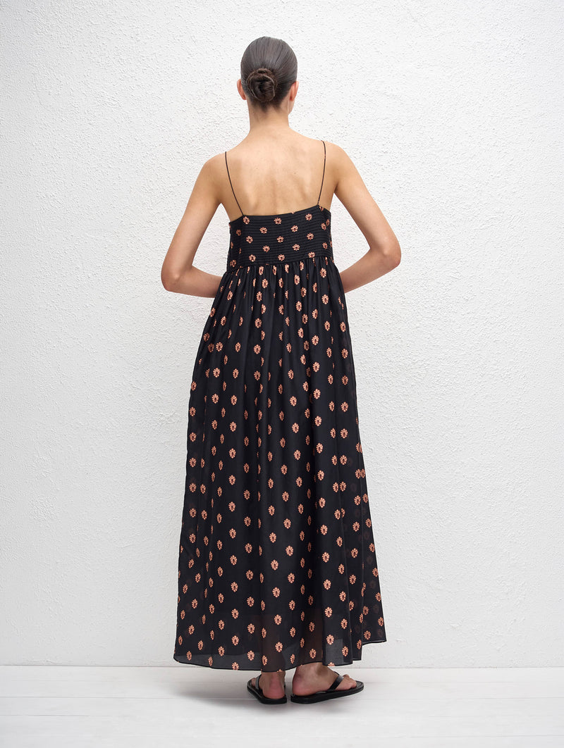 Empire Pintuck Bodice Dress in Vida