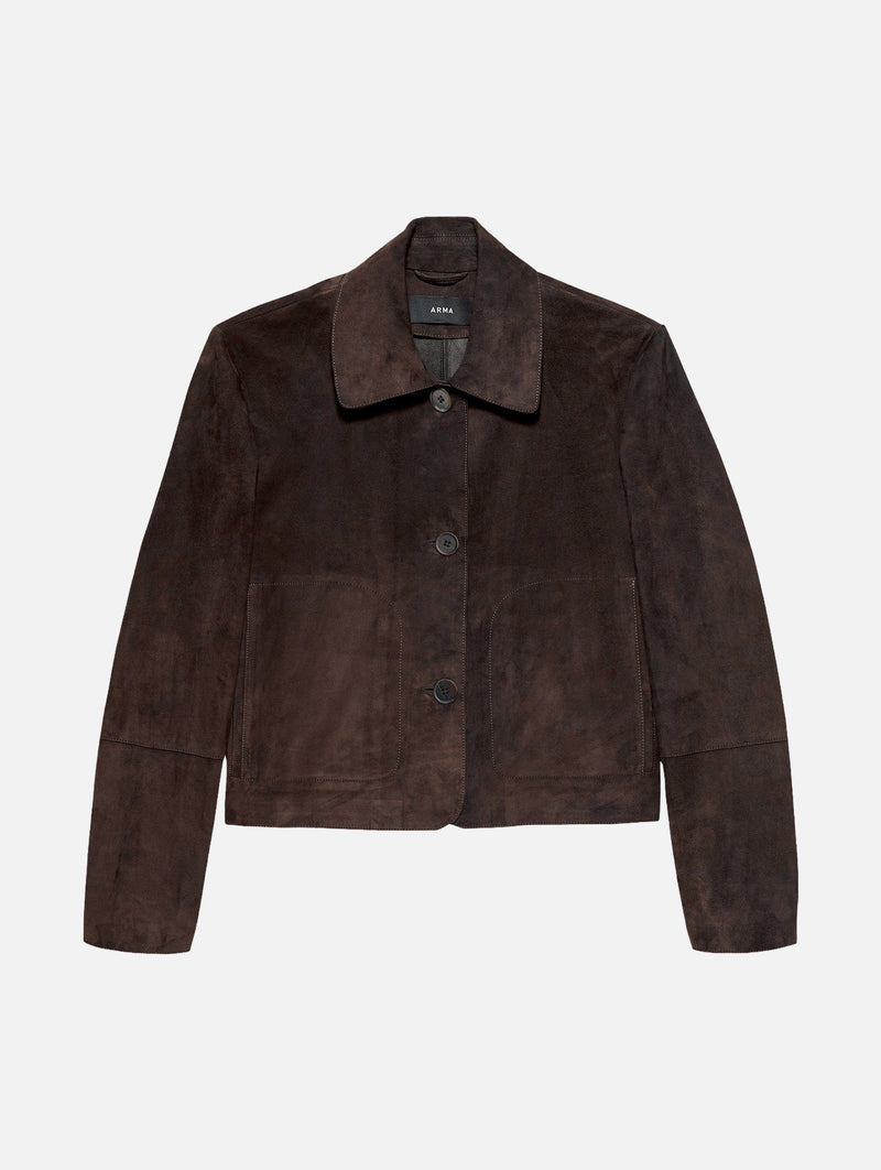 Emy Suede Jacket in Mud Brown