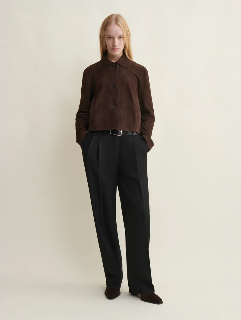 Emy Suede Jacket in Mud Brown