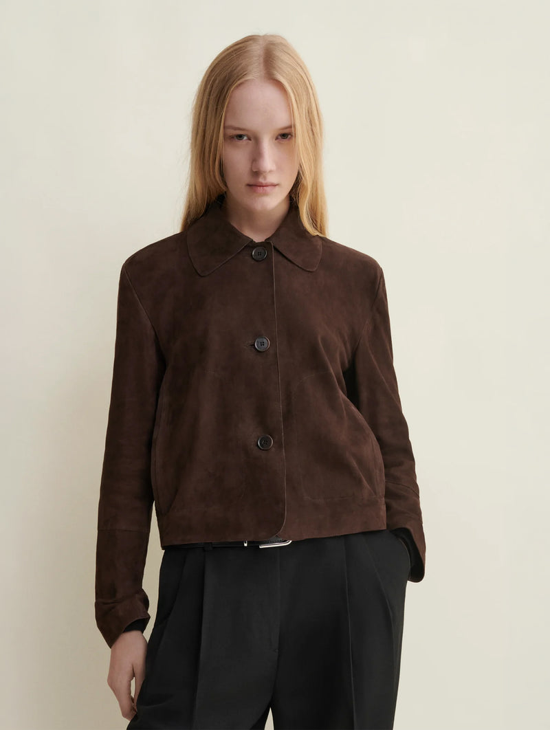 Emy Suede Jacket in Mud Brown
