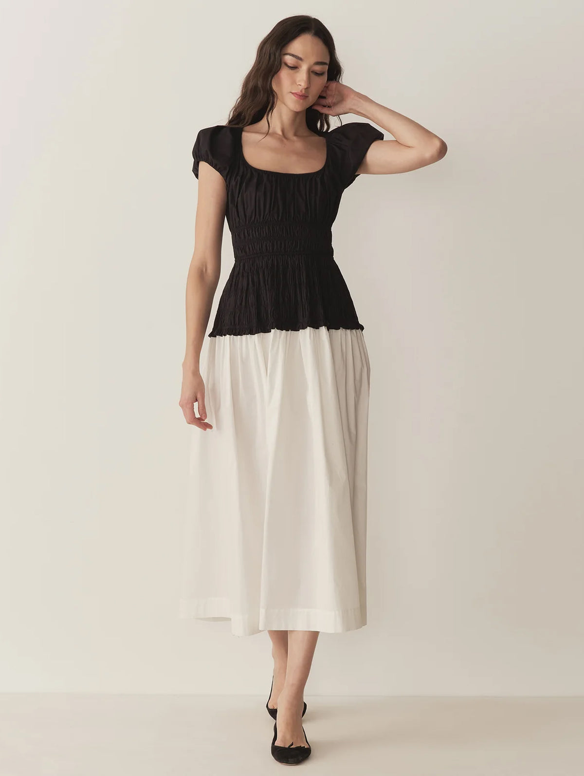 Enya Dress in Black And Salt