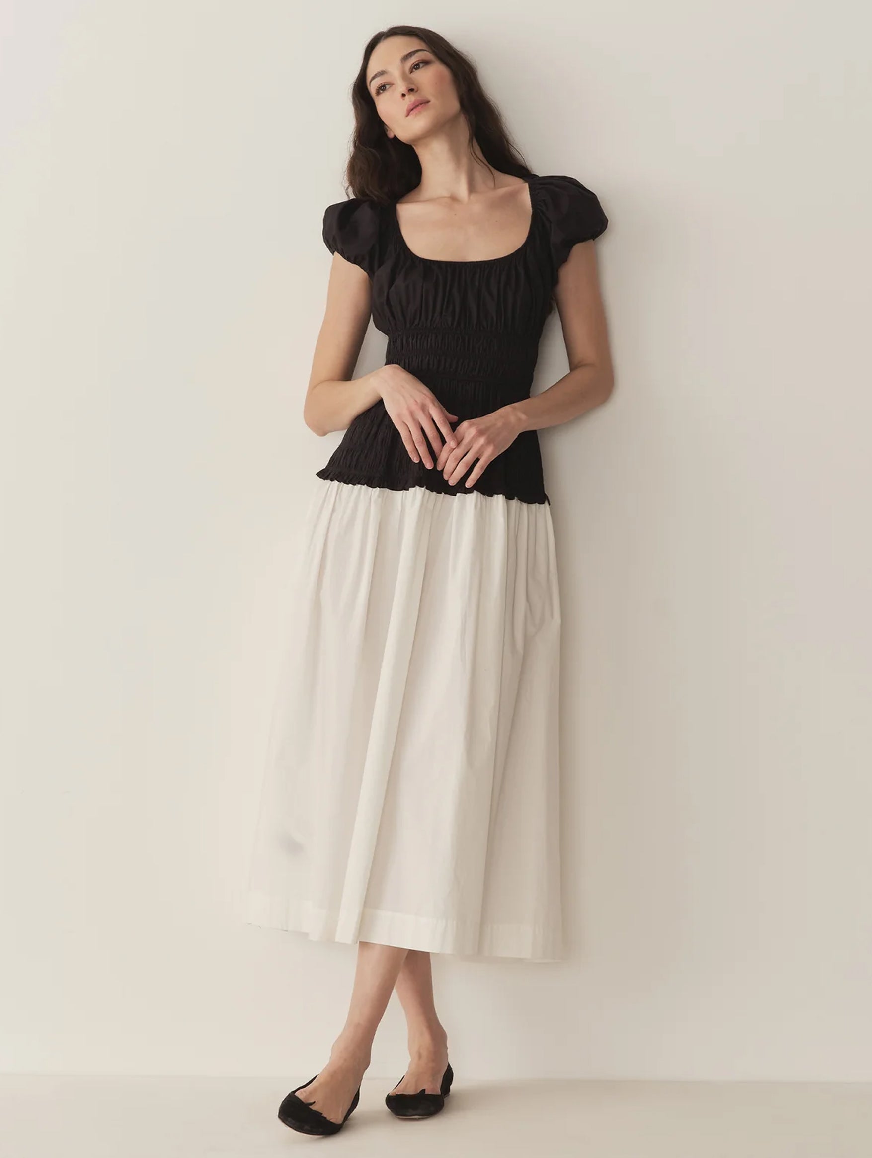 Enya Dress in Black And Salt