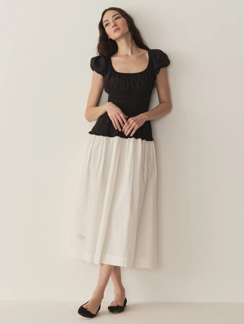 Enya Dress in Black And Salt