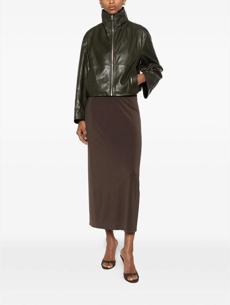 Etienne Leather Jacket in Olive