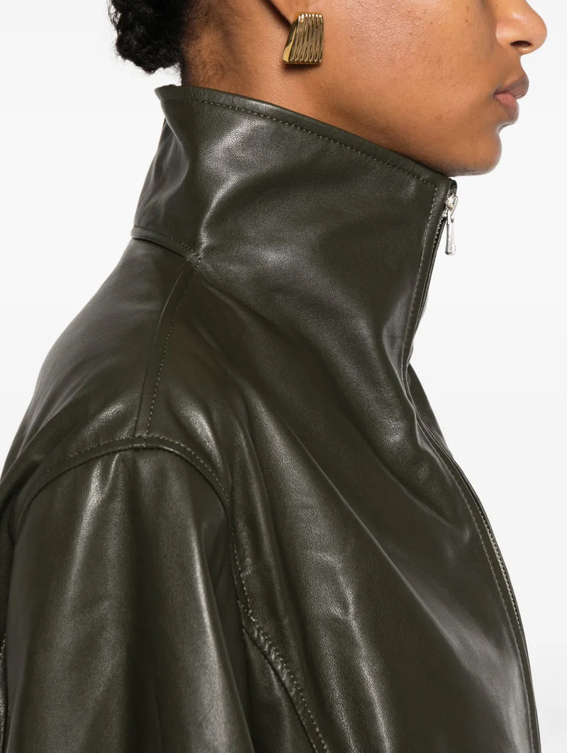 Etienne Leather Jacket in Olive