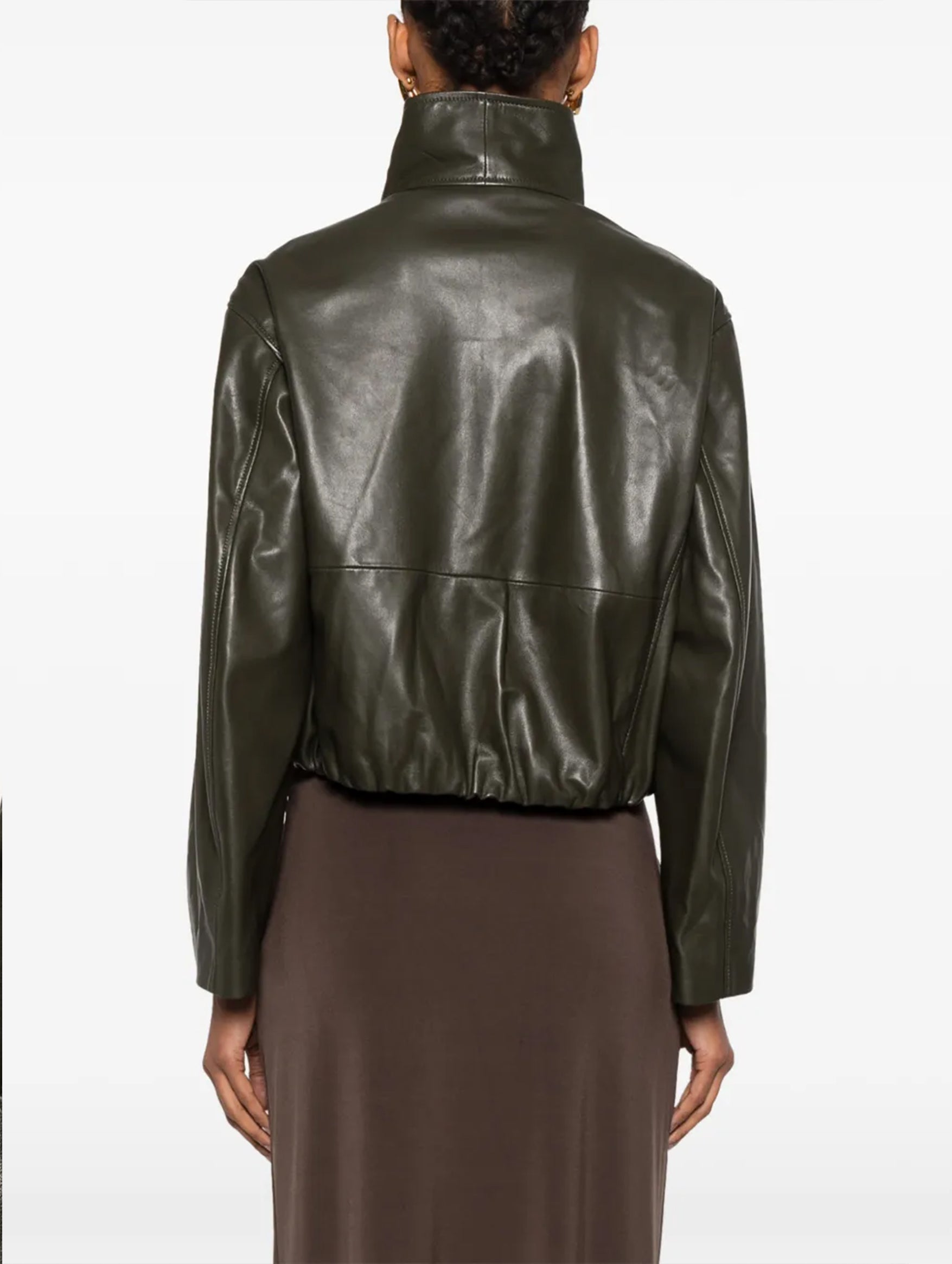 Etienne Leather Jacket in Olive