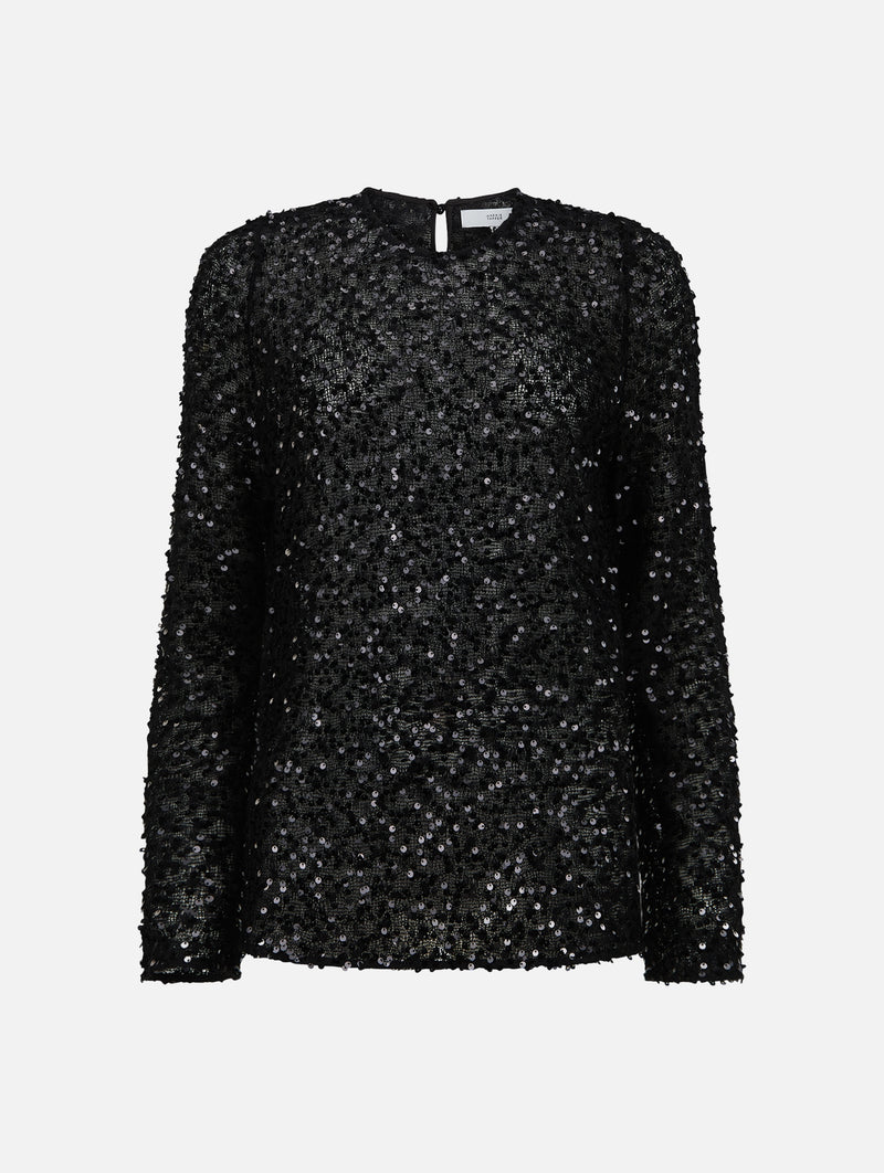 Eva Sequin Top in Black