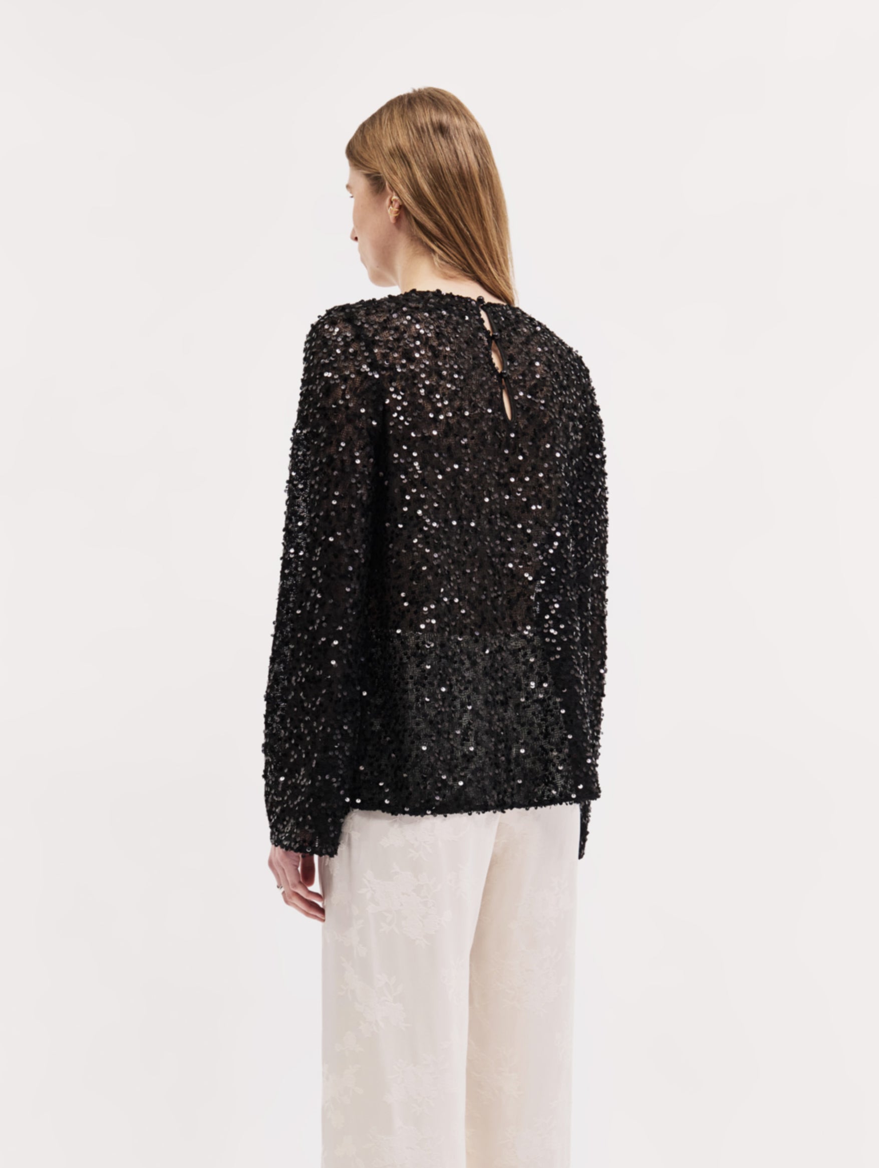 Eva Sequin Top in Black