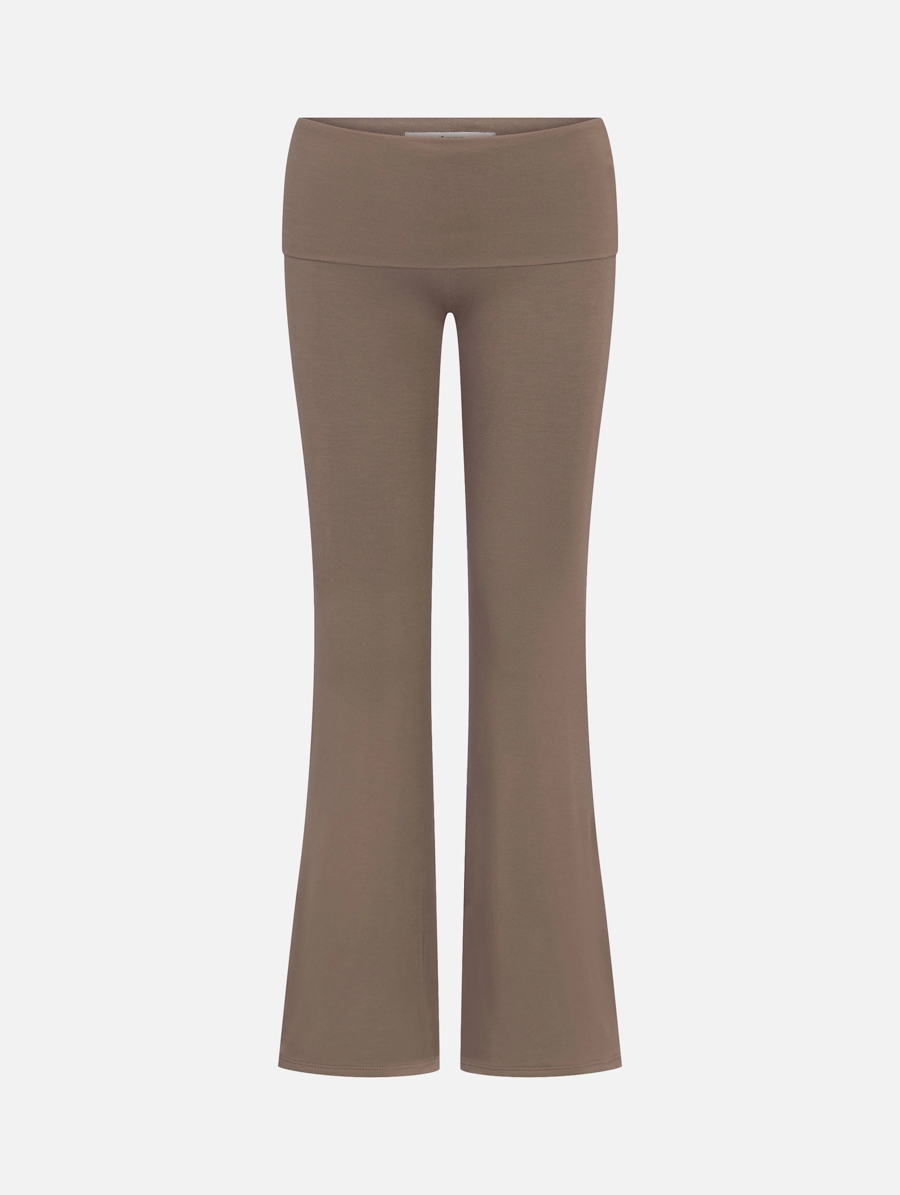 Foldover Flare Pant in Mushroom
