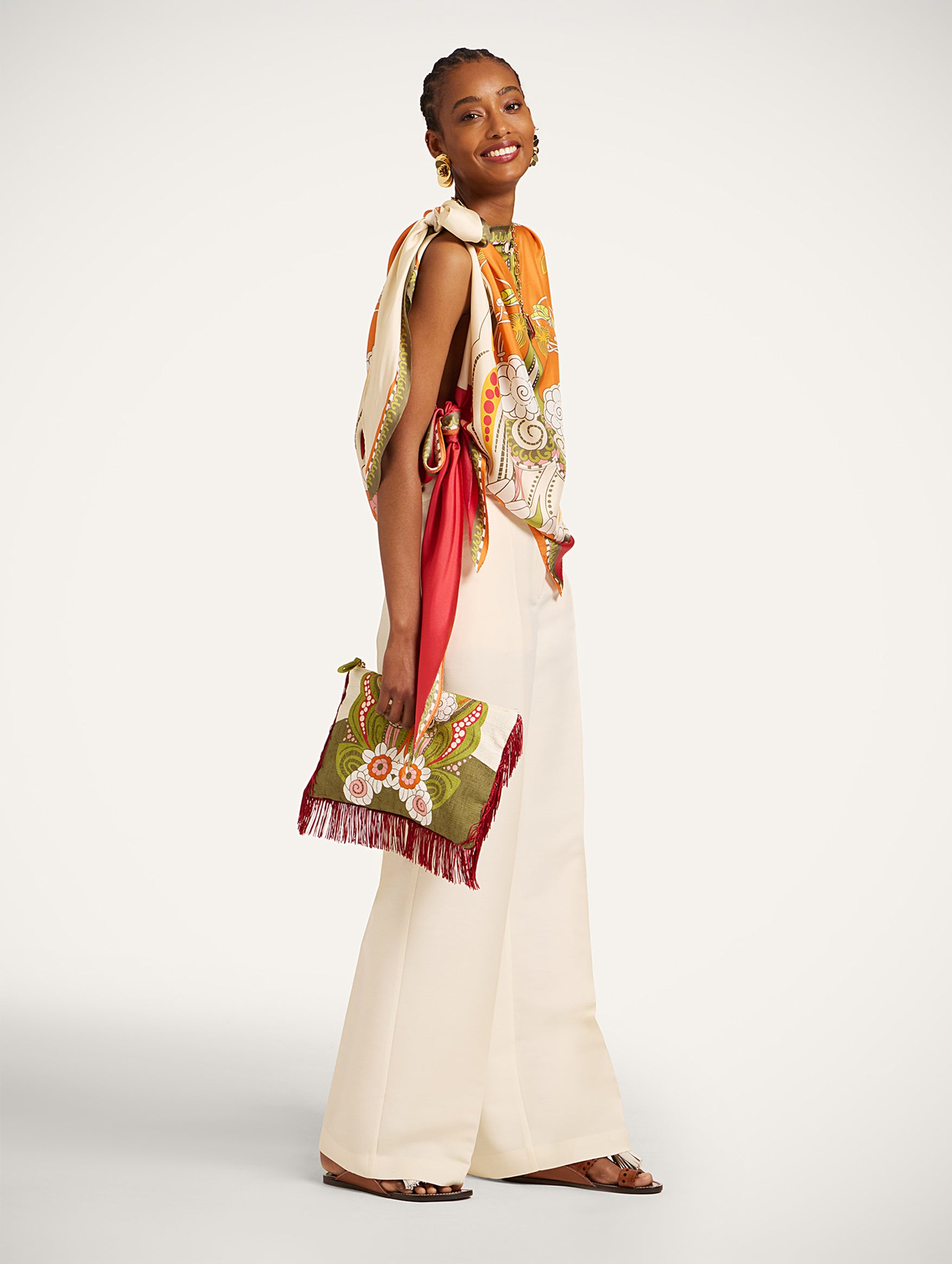 Full-On Foulard in Ambrosia Placée Orange