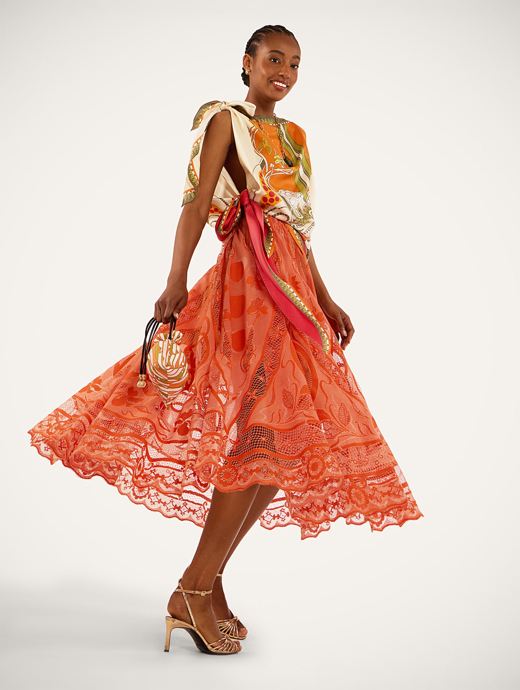 Full-On Foulard in Ambrosia Placée Orange