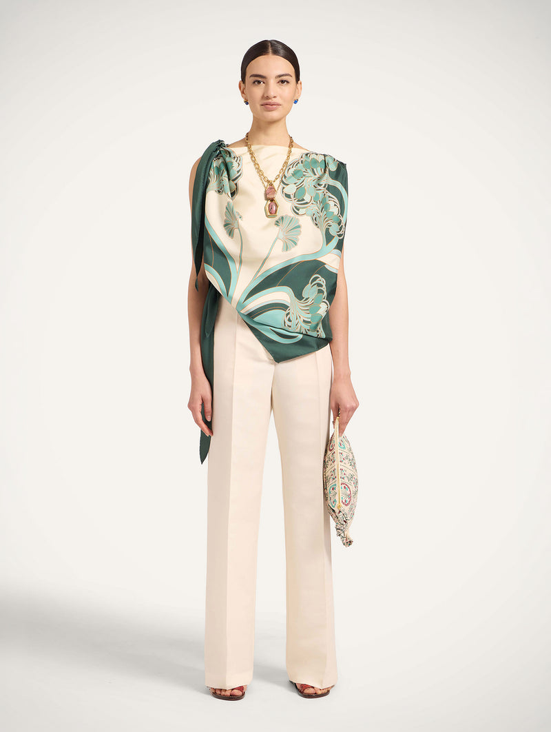 Full-On Foulard in Blooming Tulip Placée Mint