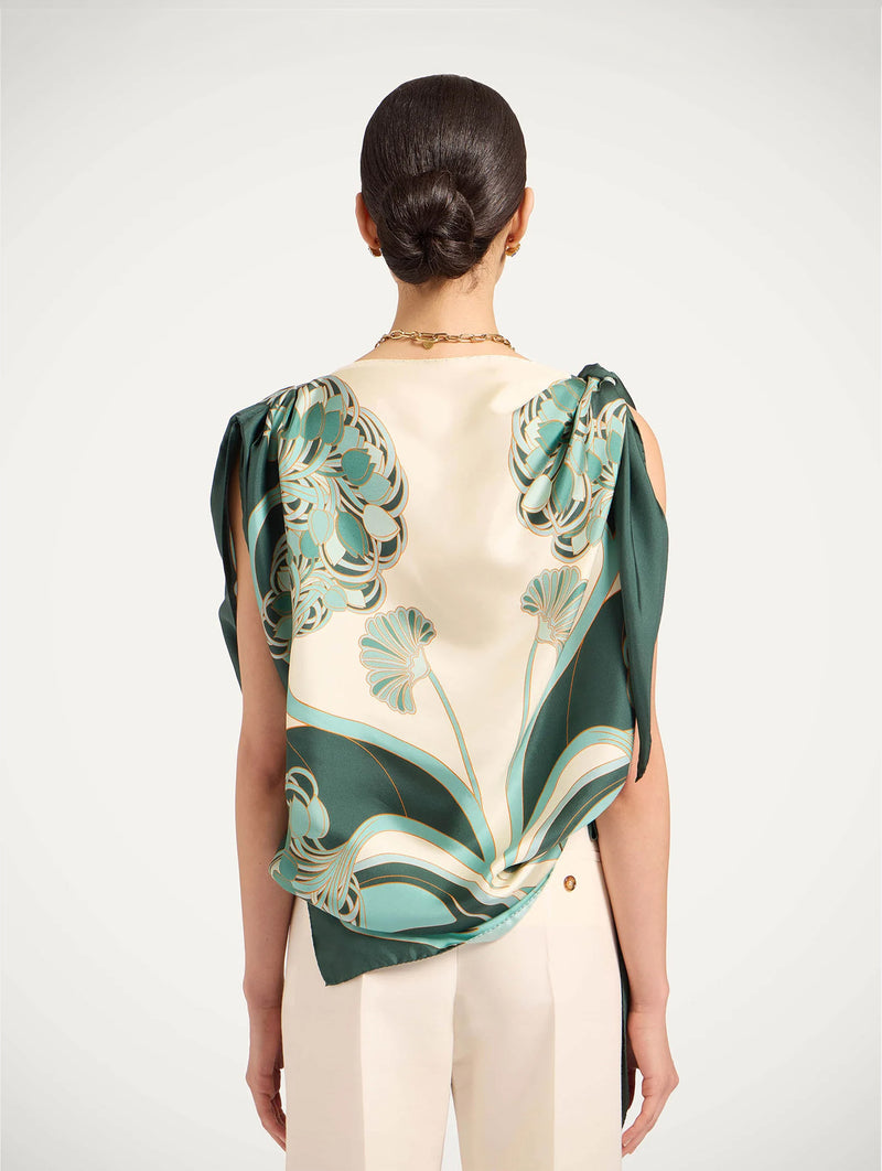 Full-On Foulard in Blooming Tulip Placée Mint
