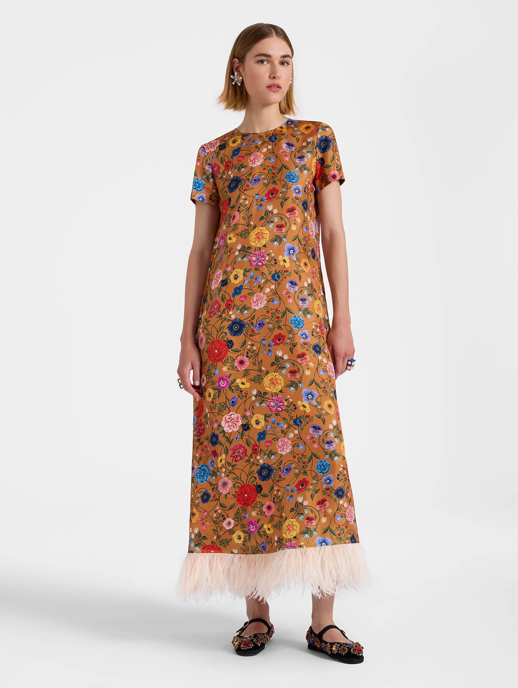 Swing Feather Dress in Botticelli