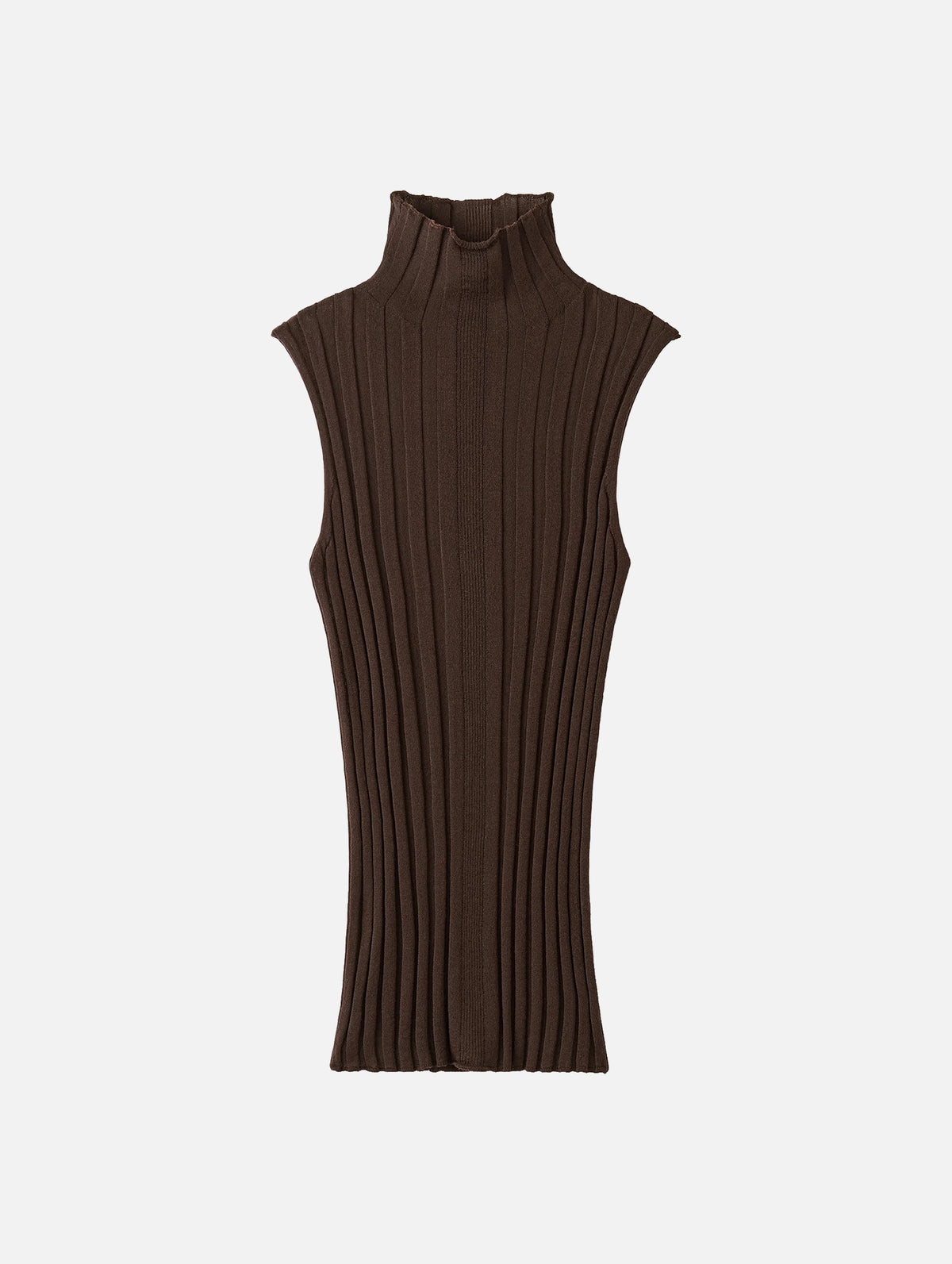 Featherlight Turtleneck Singlet in Mocha