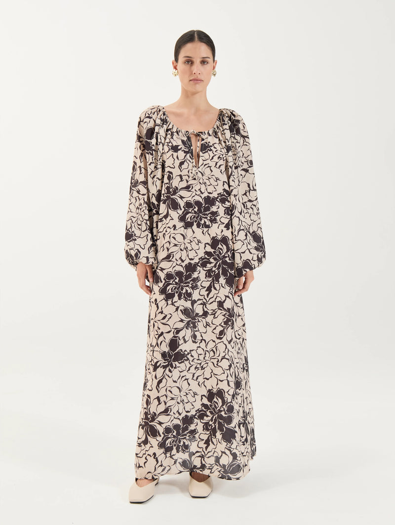 Filomena Silk Dress in Flora