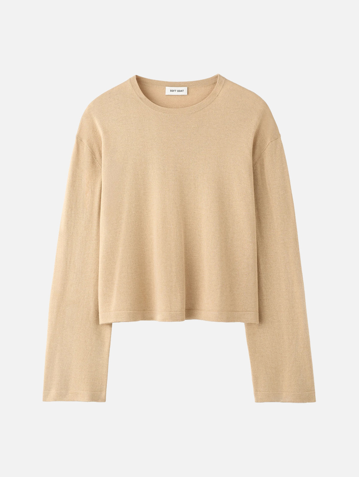Fine Knit Cashmere Crewneck in Camel