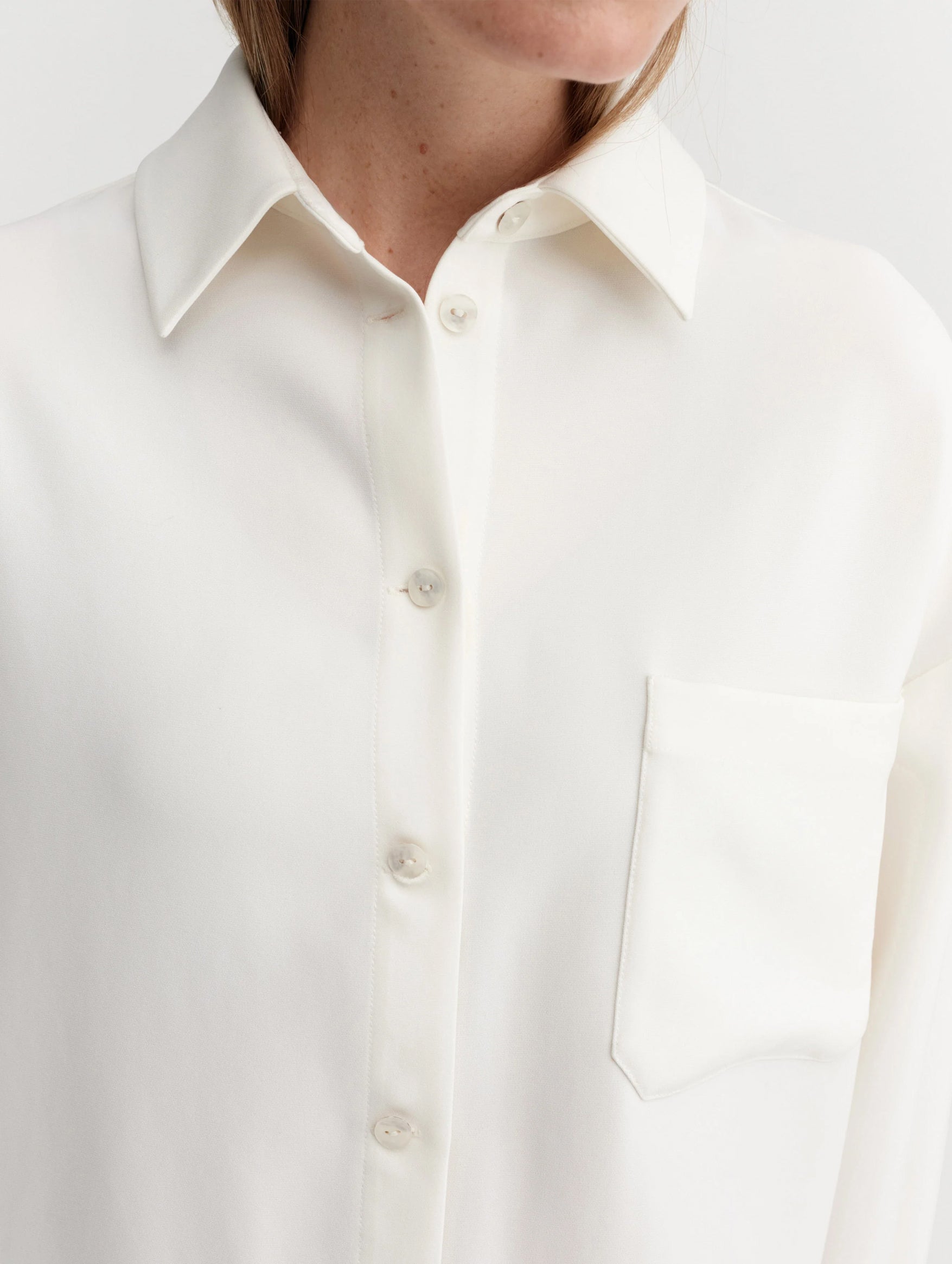 Finn Crepe Shirt in Cream