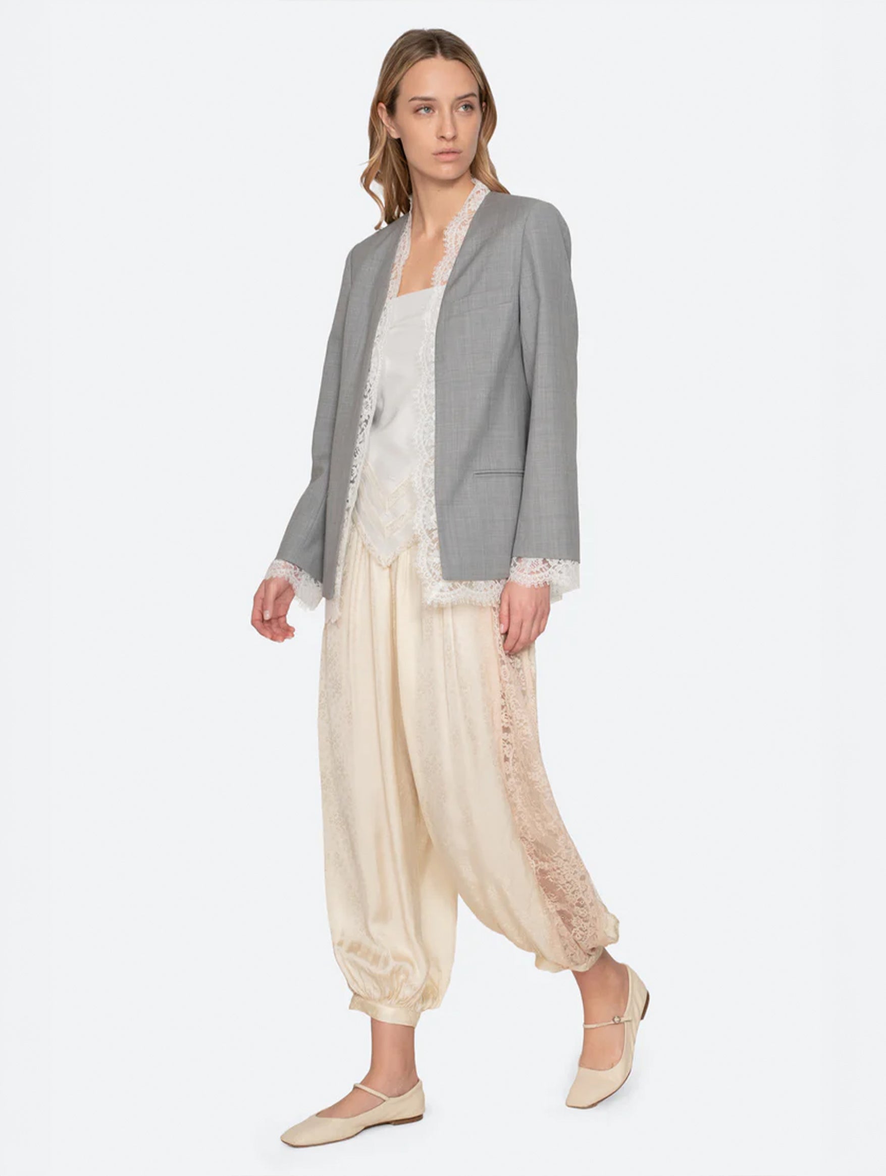 Fiora Tropical Wool Jacket in Grey